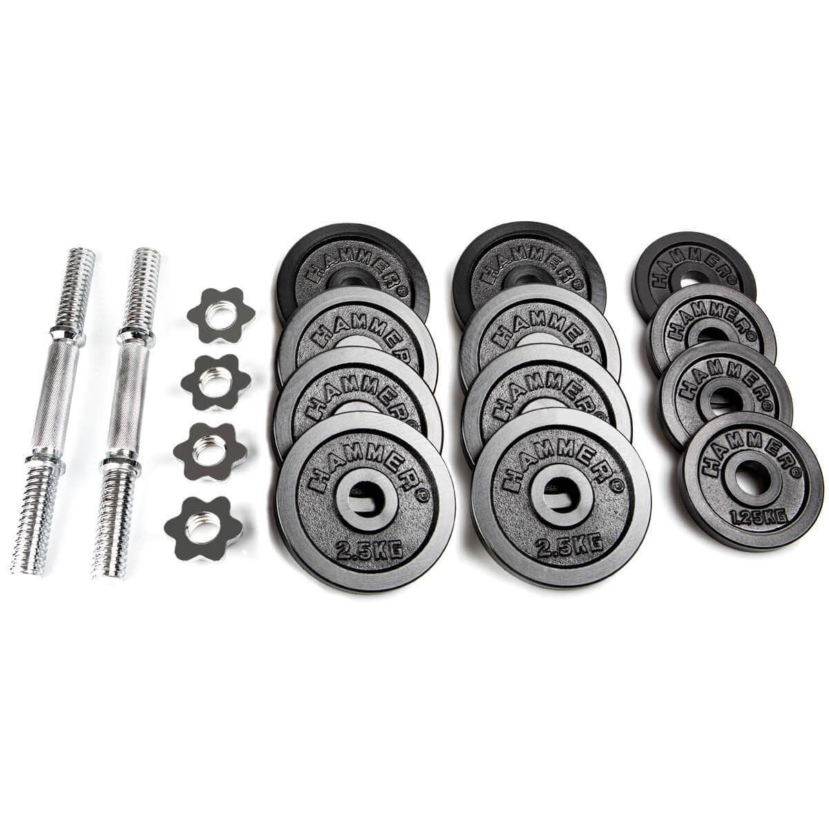 30 kg Short Barbell Set, Iron (Ø 30 mm)
