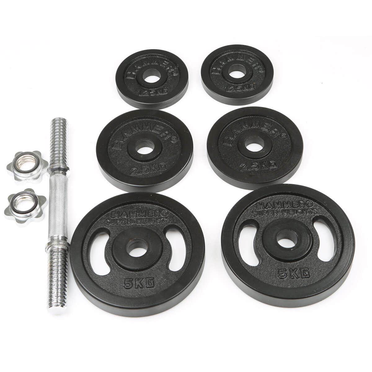 20 kg Short Barbell Set, Iron (Ø 30 mm)