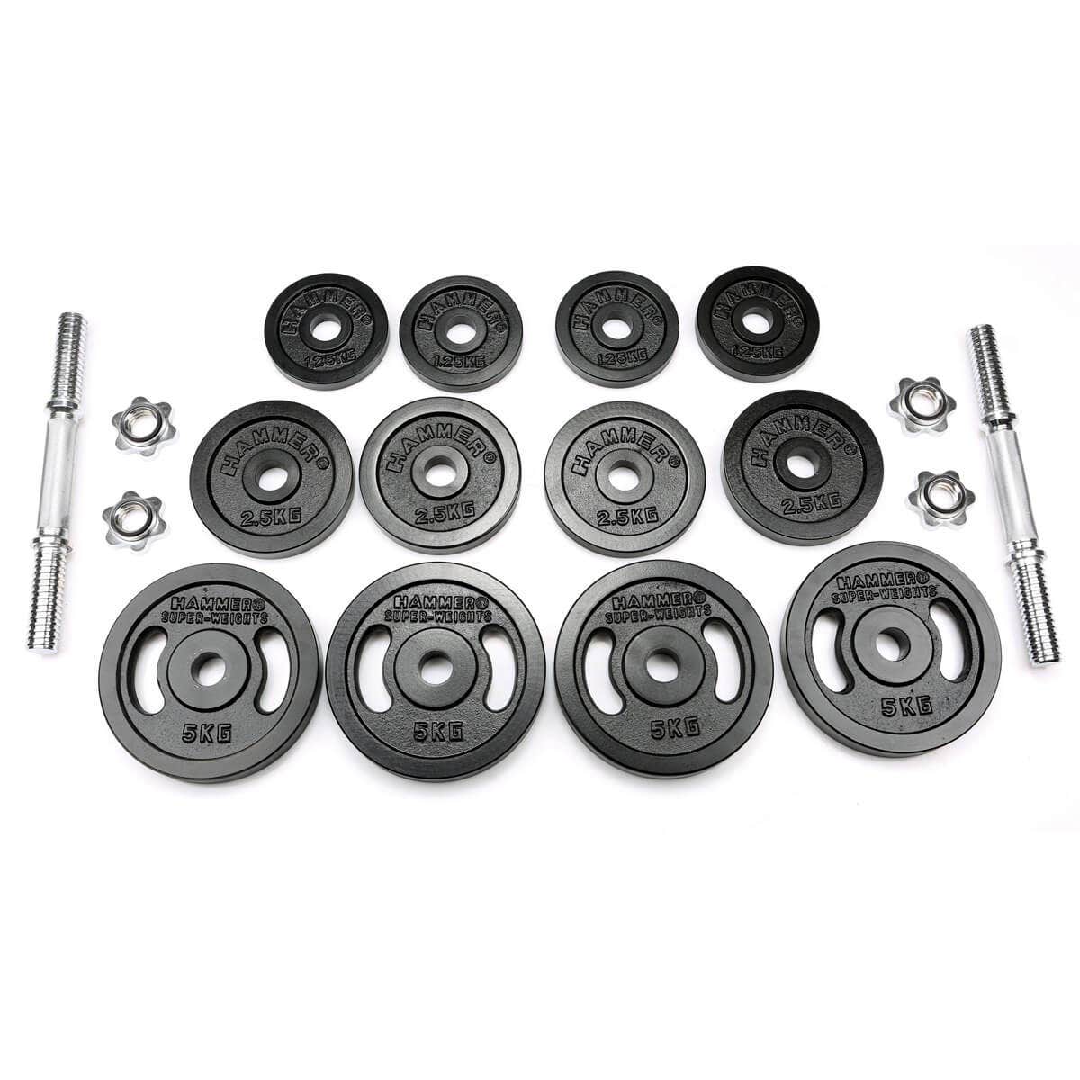 40 kg Short Barbell Set, Iron (Ø 30 mm)